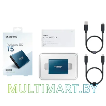 Внешний накопитель Samsung T5 500GB MU-PA500B/WW (синий) картинка 8